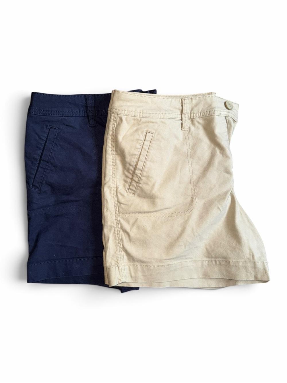 St. John's Bay Women's High-Waist Shorts - Navy & Cream